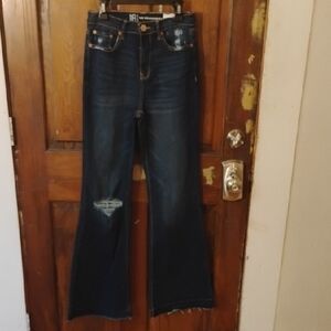 No Boundaries Dark Blue Flare Jeans